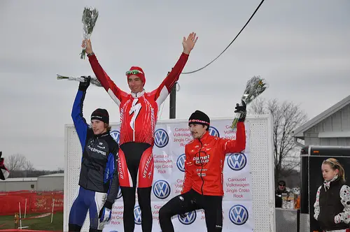 Men's Elite Podium - 2nd Ryan Idding, 1st Todd Wells, 3rd Marko LaLonde ? Nikki Cyp