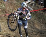 Nicole Duke follows her teammate up Mt. Krumpet early in the race. © Amy Dykema