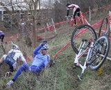 The first traverse across the hill had deep ruts which sent some riders flying off the course.© Amy Dykema