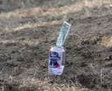 A spectator planted several dollar bills midway up Mt. Krumpet © Amy Dykema