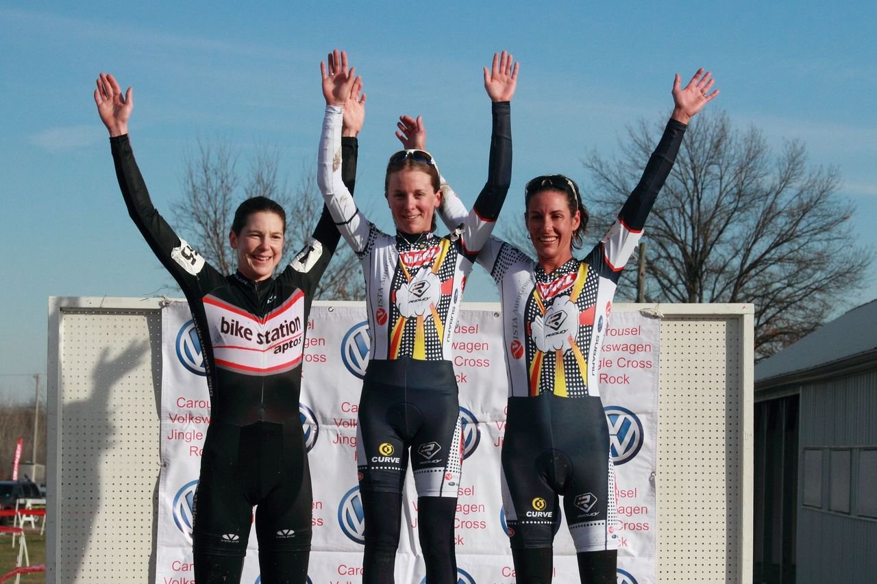 The women's podium featured two Hudz-Subaru riders: Miller and Duke with Haskell in third.  © Michael McColgan