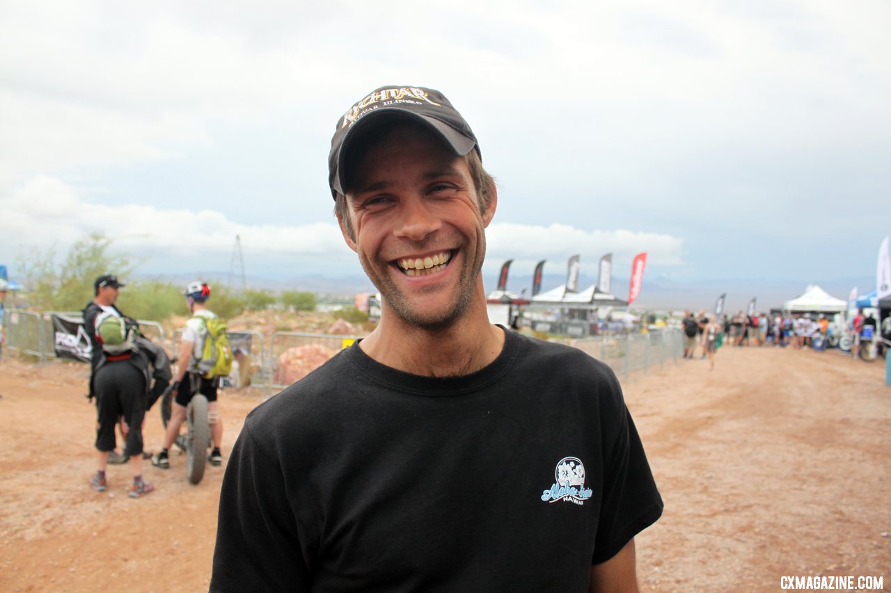 Joachim Parbo is all smiles at the Outdoor Dirt Demo