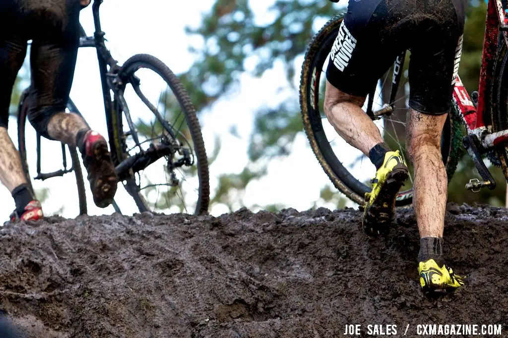 Brook Watts gets his shoes dirty on day two of the USA Cyclocross Nationals. © Joe Sales