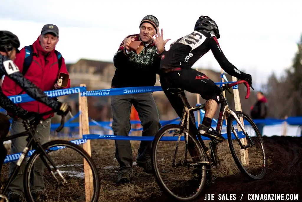 Running in 5th place in the single speed race.  © Joe Sales