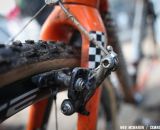 Page stopped his Dura-Ace C35 carbon tubulars with Shimano's CX-70 cantilever cyclocross brakes. © Meg McMahon