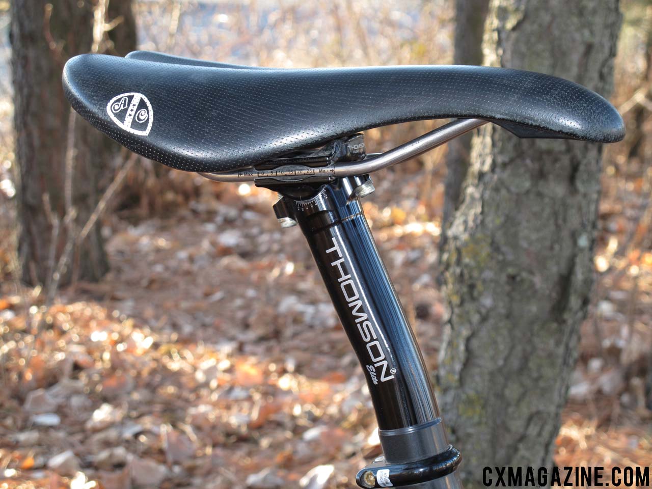 Fountain chooses a All City Gonzo saddle, mounted on a Thomson Elite seat post.