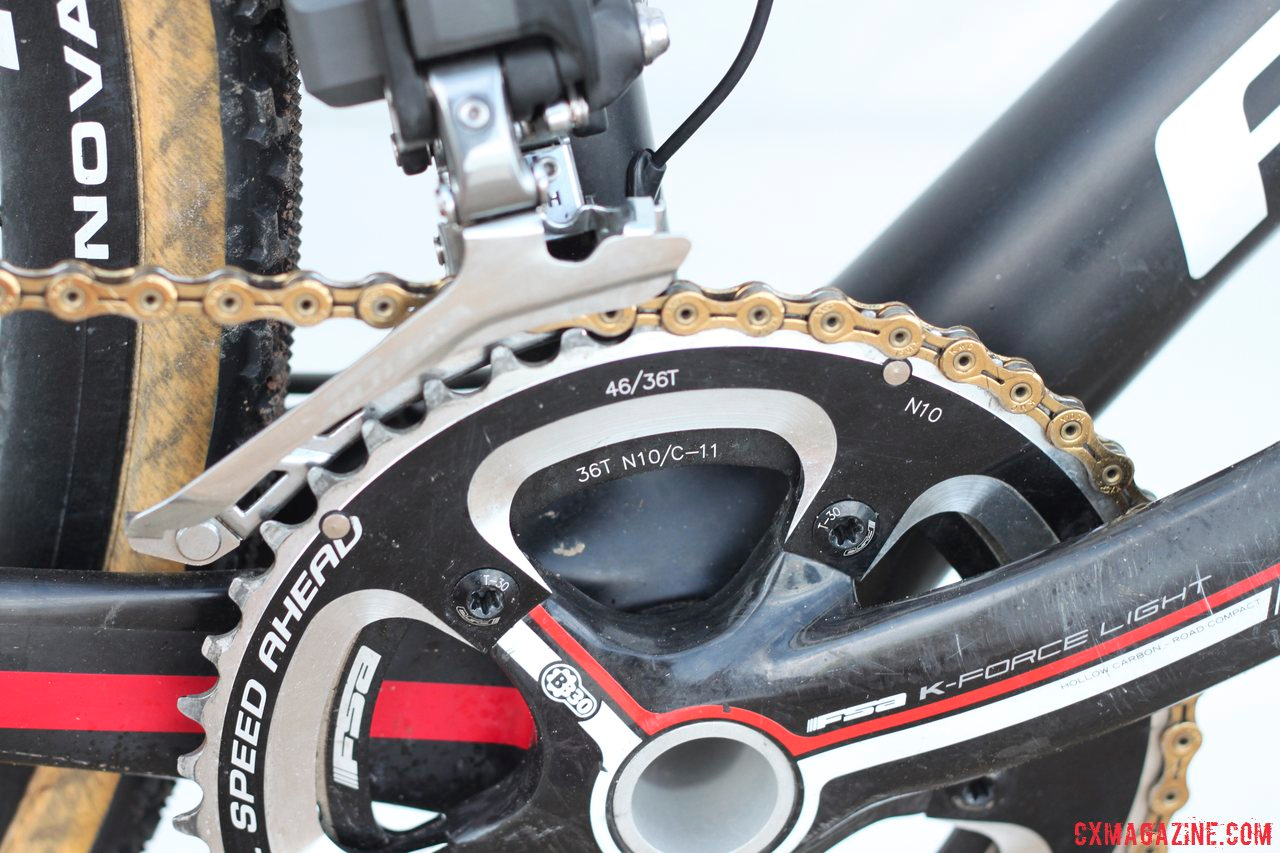 FSA K-Force Light 170mm 46x36 crankset. © Cyclocross Magazine