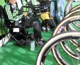 Kaitlin Antonneau fine tuning her tunes before her U23 race in Bend. © Cyclocross Magazine