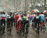 The snowy start of the 2009 Women's Cyclocross World Cup.. ? Bart Hazen