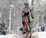 Helen Wyman negotiates the tricky, snowy course. ? Bart Hazen