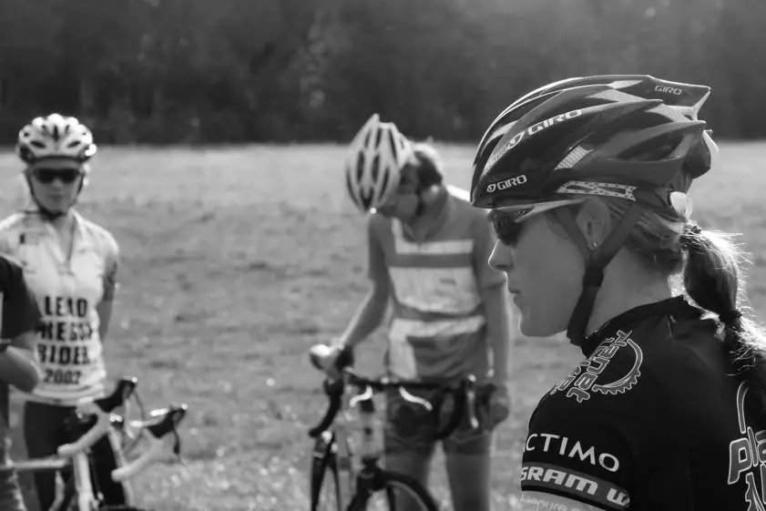 Riders readying themselves for the next lesson.