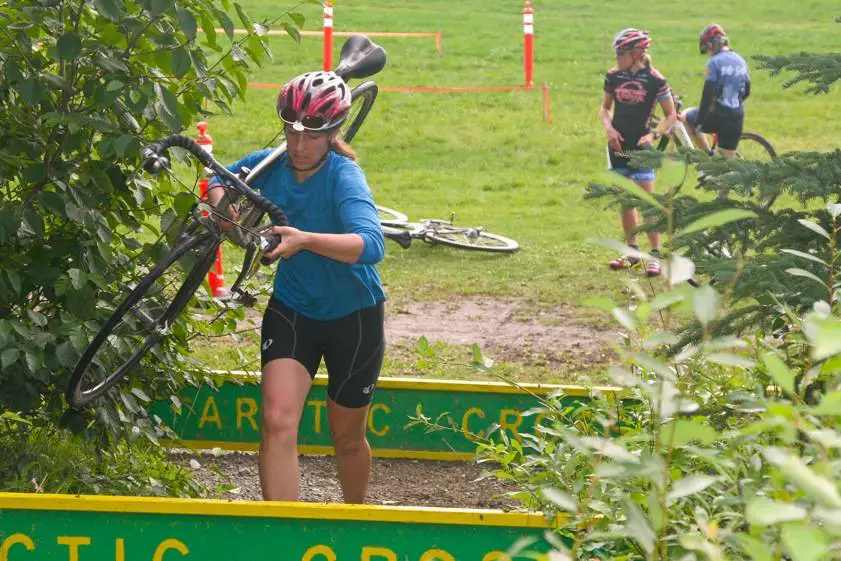 Barrier practice as Katie looks on.