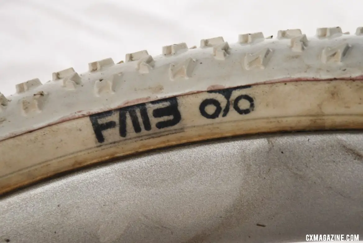 FMB Supermud with white tread. FMB are hand built in France on a natural cotton casing. © Cyclocross Magazine