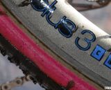 A closeup view of the coating on Bontrager's Aeolus 3's that KFC rode to victory with pink latex FMB tires. © Cyclocross Magazine