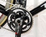 Compton has run WickWerks rings for many years, but is one of the very few SRAM riders to run the real 2012 SRAM Red compact crank and YAW front derailleur instead of the rebadged S900 crank and 2011 front derailleur. © Cyclocross Magazine