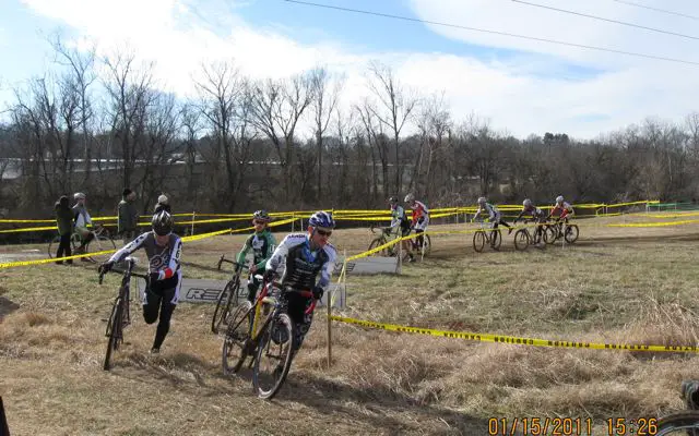 Robert Marion leads Jonny Sundt and Nathaniel Wyatt