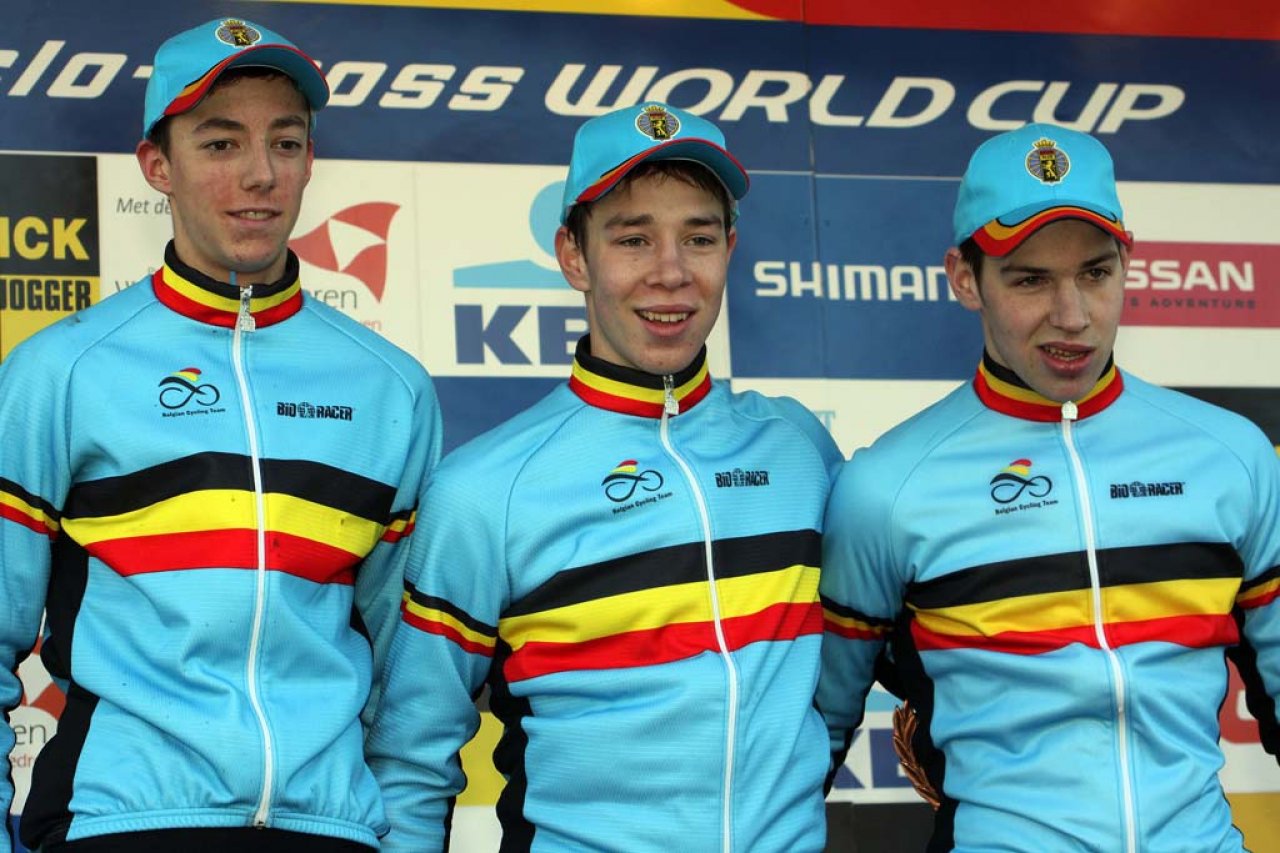 Juniors on the podium in Koksijde. © Bart Hazen