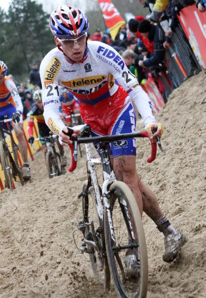 Stybar on the attack. Koksijde Elite Men World Cup 11/28/2009 ?Bart Hazen