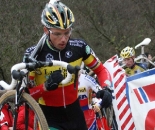 Sven Nys had early struggles before nearly winning the sprint. Koksijde Elite Men World Cup 11/28/2009 ?Bart Hazen