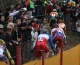 The leaders and fans. Koksijde Elite Men World Cup 11/28/2009 ©Bart Hazen