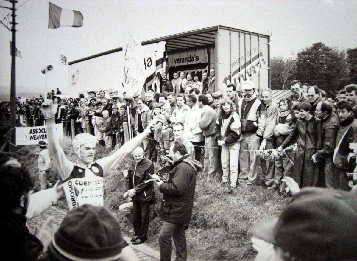 Godfather of Koppenbergcross, Peter Van Den Abeele, winning the race.  photo: courtesy