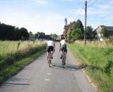 Simon giving us a post-interview tour of all the major climbs of Tour of Flanders. by Christine Vardaros