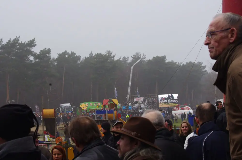 Huge crowds are always part of the Belgian cyclocross experience .  Photo courtesy of Christine Vardaros.