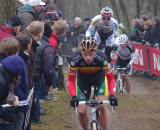 Sven Nys leads the newly crowned World Champion Zdenek Stybar. Photo courtesy of Christine 