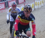 Sven Nys leads Stybar through the sand. Photo courtesy of Christine Vardaros. 