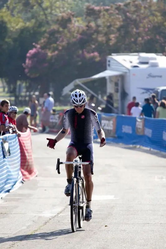 Molly Cameron rolls in after a hot race © Mark Colton