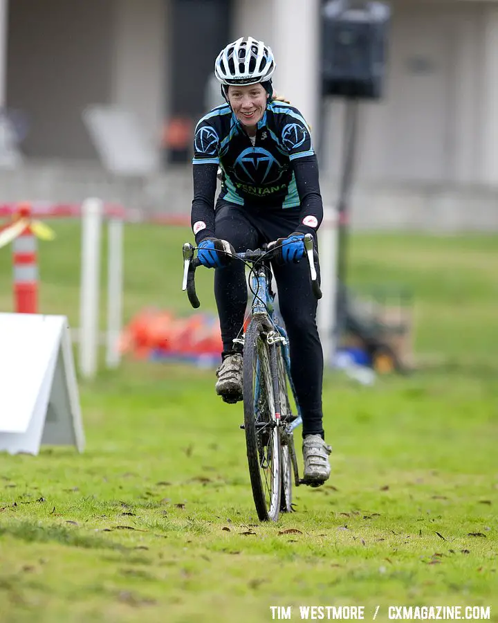 Returning from in jury, Sarah Maile (Ventana MTB) takes third a pleasing third place.