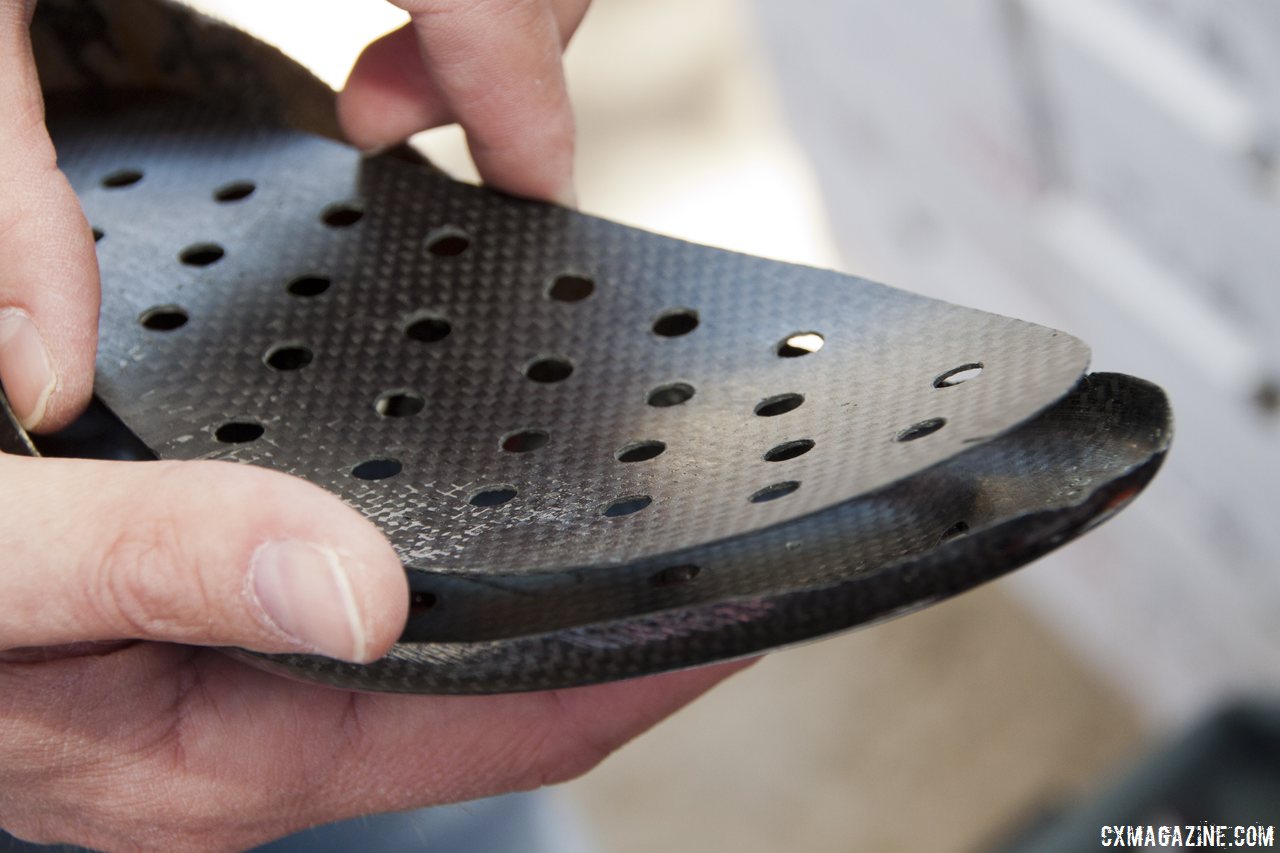 Lake Cycling\'s MX331 cyclocross shoe also features a vented, moldable carbon insole. © Cyclocross Magazine