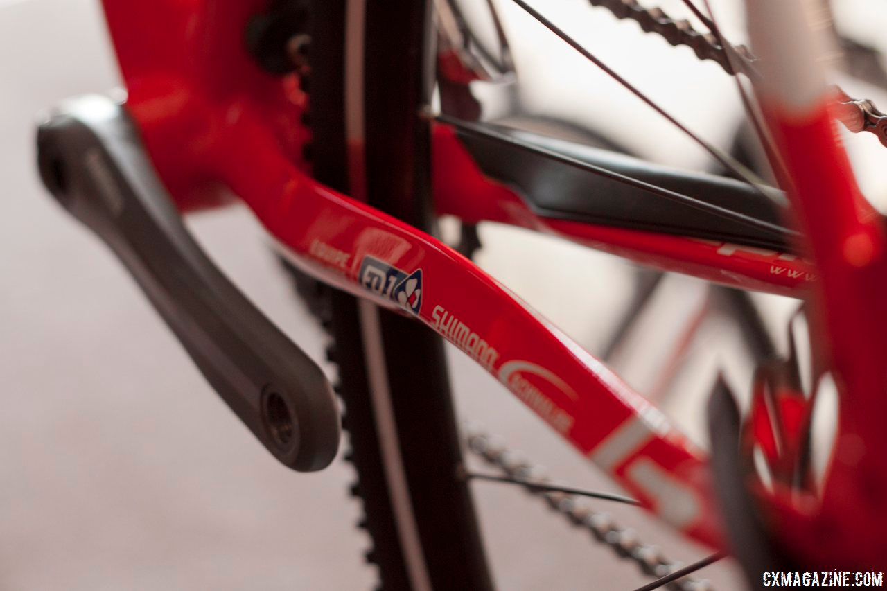 Sharp edges of the chainstays are designed to shed mud. LaPierre Cross Carbon. © Cyclocross Magazine