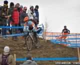 Trombley surrounded by fans in the 45-49 and 50-54 at the 2014 National Cyclocross Championships. © Steve Anderson