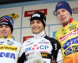U23 podium in Loenhout: Vincent Baestaens - Wietse Bosmans - Tijmen Eising