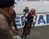 A Fan Watches Euro 'Cross Camper Yannick Eckmann turn onto the Road. ? Dan Seaton