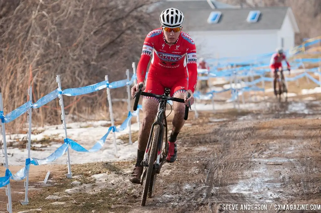 Owen off the front in U23 2014 Cyclocross National Championships. © Steve Anderson