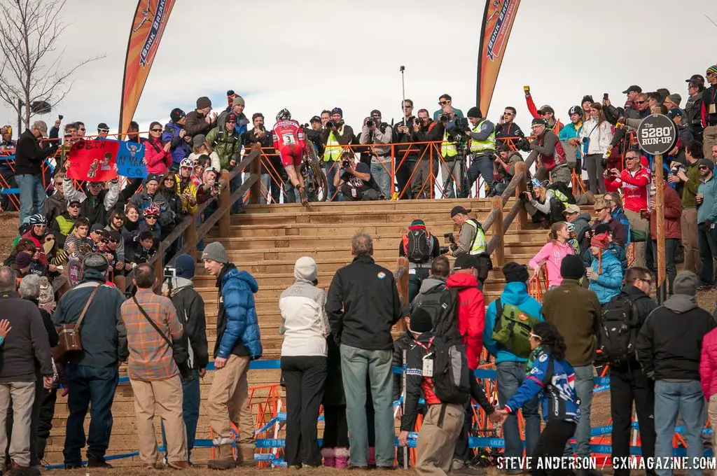 Full crowds in U23 2014 Cyclocross National Championships. © Steve Anderson