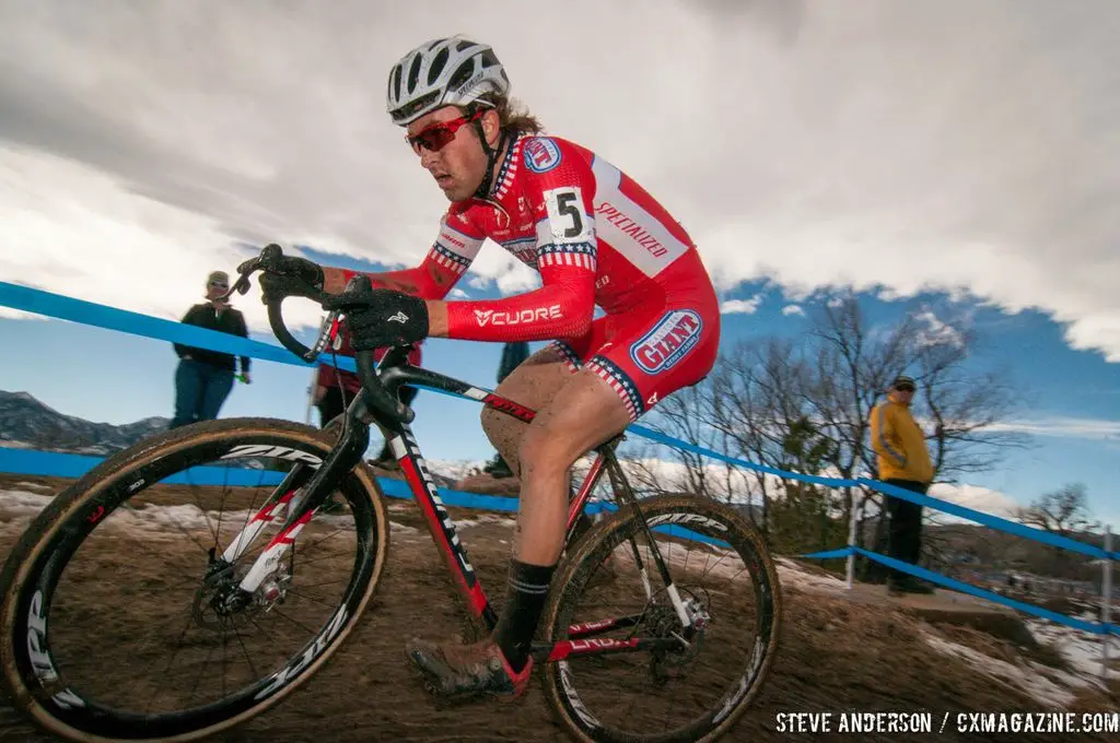 Kaiser comfortable in third in U23 2014 Cyclocross National Championships. © Steve Anderson