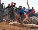 A graceful moment in a crash in U23 2014 Cyclocross National Championships. © Steve Anderson