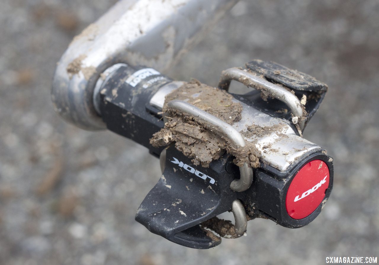 Mud hung around but didn\'t interfere, surprisingly. Look S-Track mtb / cyclocross pedal reviewed. © Cyclocross Magazine