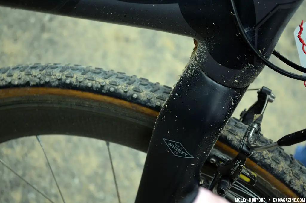 Challenge Grifos at 50 PSI won the day on Mackenzie Woodring\'s Barry Roubaix-winning Foundry Auger. © Cyclocross Magazine