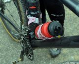 Double bottle cages turn the Auger into a gravel machine on Mackenzie Woodring's Barry Roubaix-winning Foundry Auger. © Cyclocross Magazine