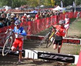 French National Champion Mourey in the barriers with Tristan Schouten and Todd Wells © Amy Dykema