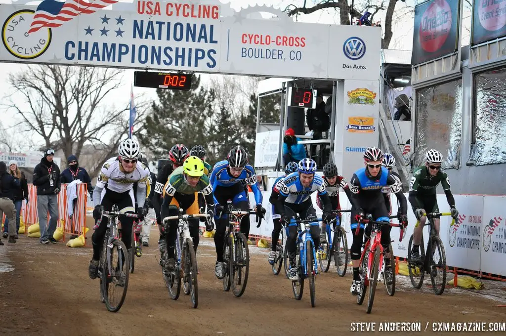 The first ever Collegiate Relay at the 2014 National Cyclocross Championships. © Steve Anderson