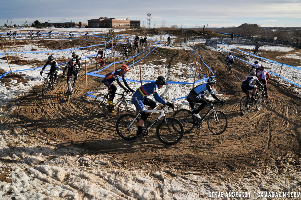 Lap 1 of the 2014 Masters 45-49 Cyclocross National Championships. © Steve Anderson