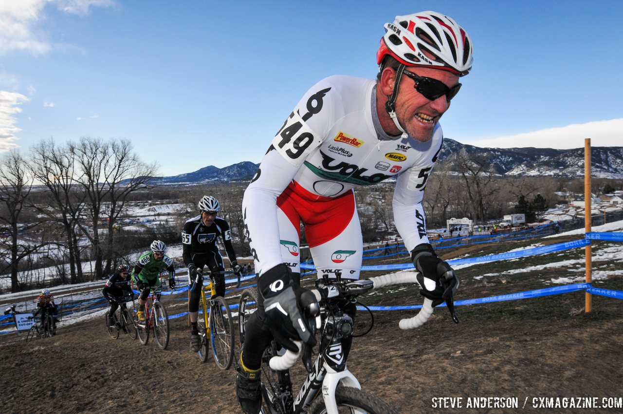 The climbs had many racers grunting. 2014 Masters 45-49 Cyclocross National Championships. © Steve Anderson