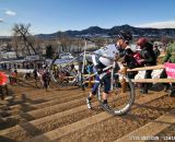 Robson leads the men up the stairs on Lap 1. 2014 Masters 45-49 Cyclocross National Championships. © Steve Anderson