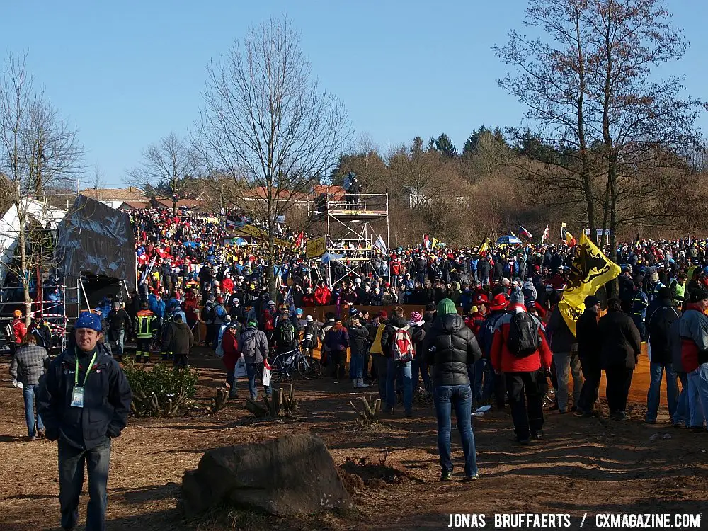 The crowds lined every inch of the course