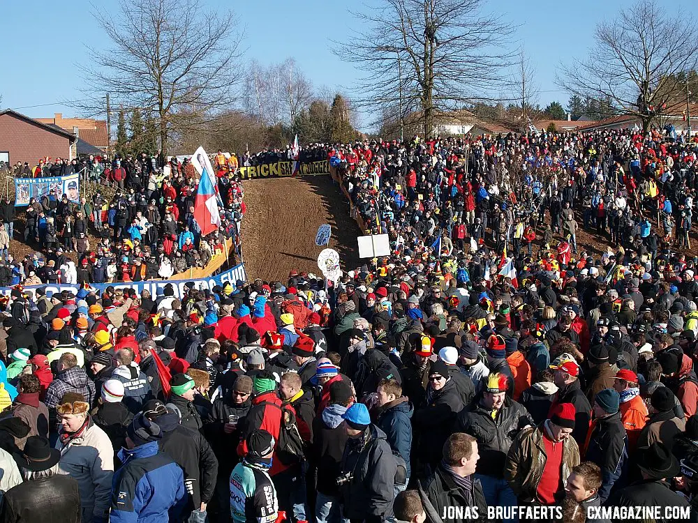 The festive crowd was really thick, especially around the key sections